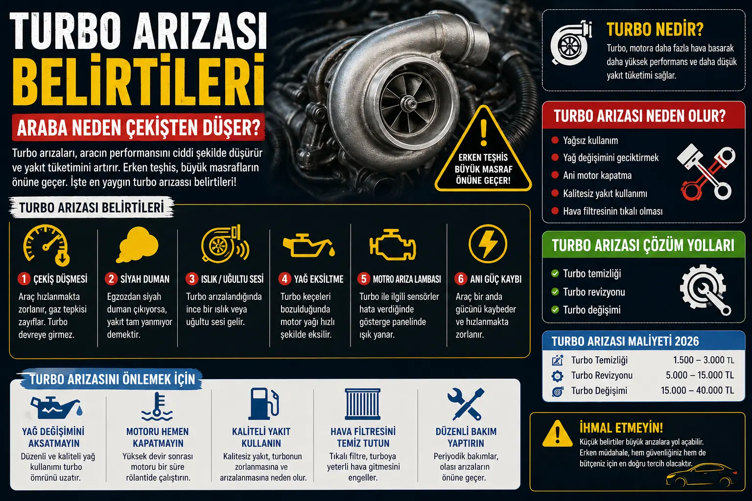Turbo Arızası Belirtileri: Araba Neden Çekişten Düşer?